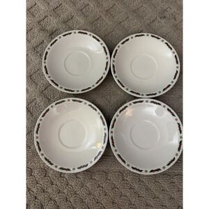 Set Of 4 ‎ Ten Strawberry Street  O'Christmas Tree -1987  Saucers- 6"